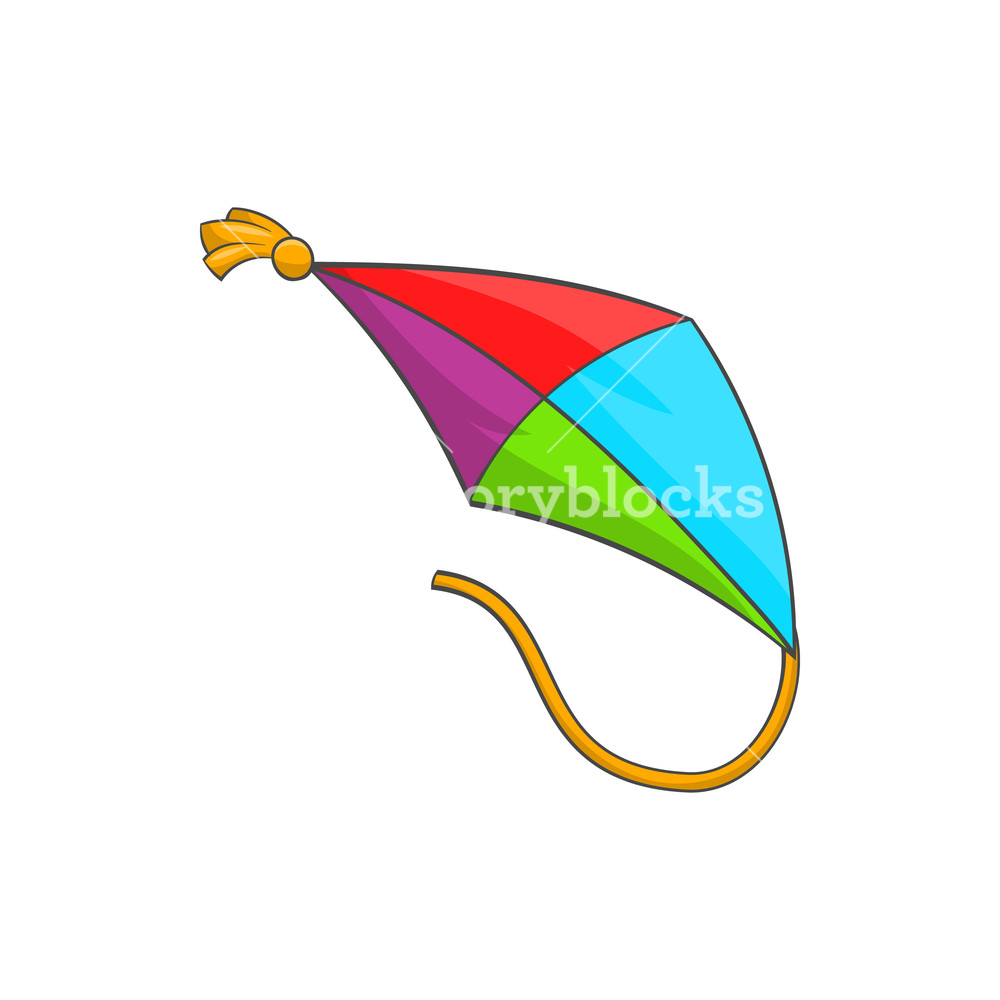 1000x1000 Kite Icon In Cartoon Style Isolated On White Background