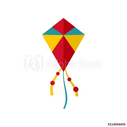 500x500 Summer Kite Icon Flat Illustration Of Summer Kite Vector Icon