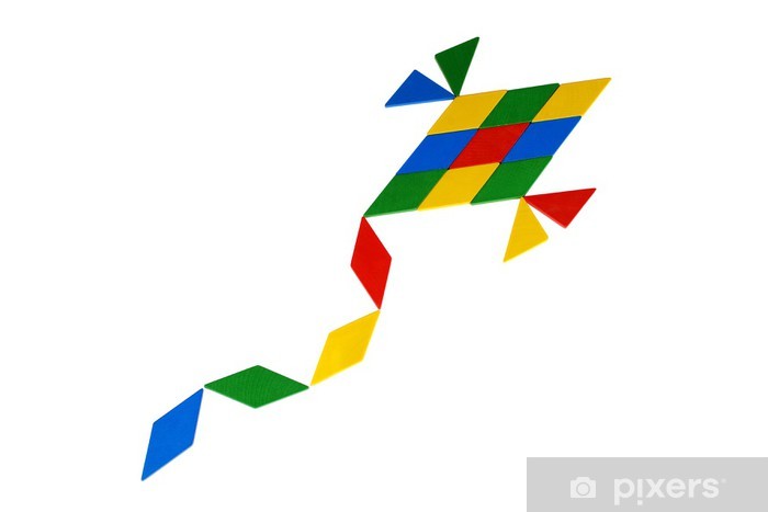 700x467 Colorful Tangram Kite Icon Wall Mural