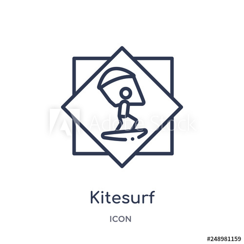 500x500 Kitesurf Icon From Signs Outline Collection Thin Line Kitesurf