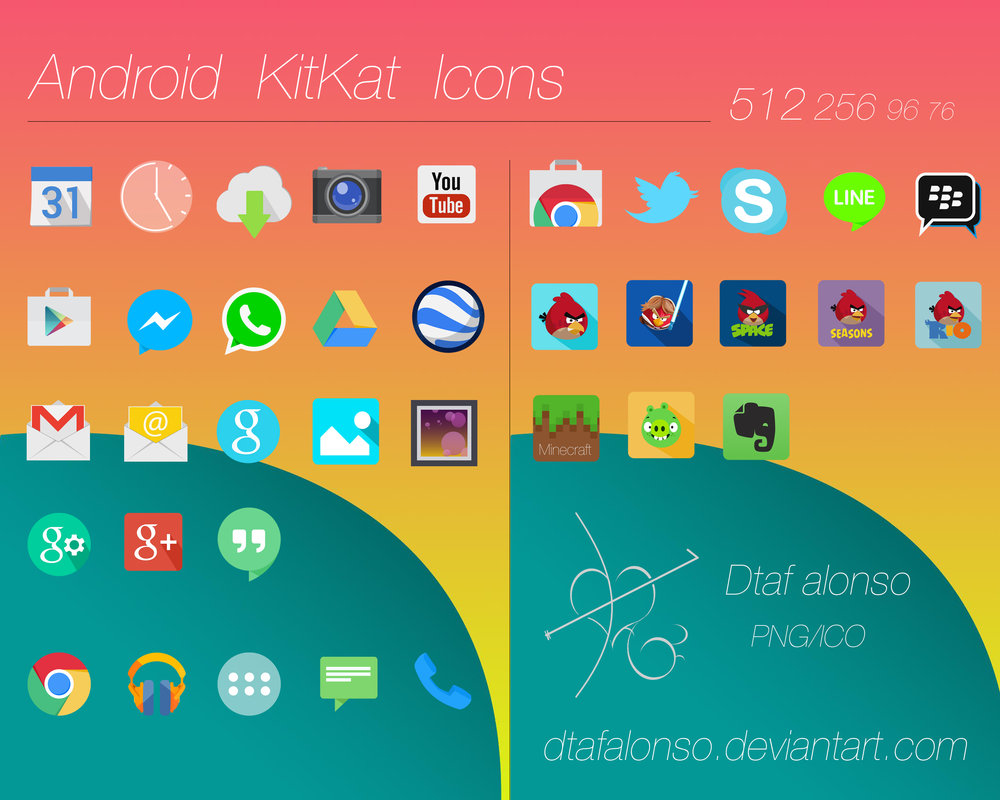 1000x800 Android Kitkat Icon Pack