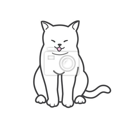 400x400 Cat Kitten Vector Neko Sleep Doodle Icon Illustration Cartoon Wall