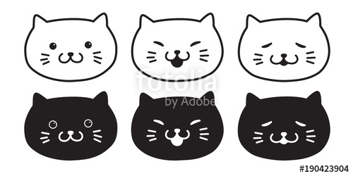 500x250 Cat Vector Kitten Icon Logo Cartoon Calico Halloween Illustration