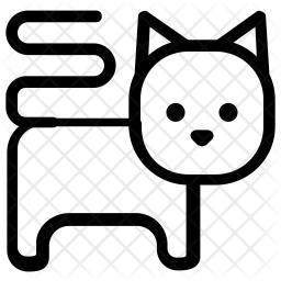 256x256 Kitten Icon Of Flat Style