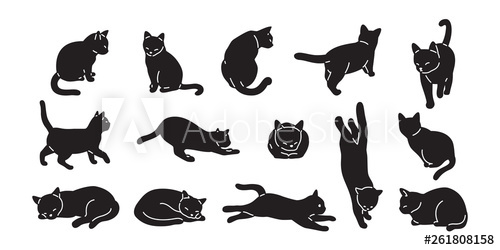 500x250 Cat Vector Kitten Icon Logo Cartoon Character Illustration Doodle