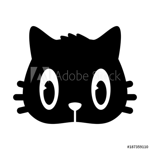 500x500 Cat Vector Kitten Icon Logo Face Cartoon Character Illustration
