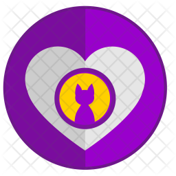 256x256 Love Kitty Icon Of Flat Style