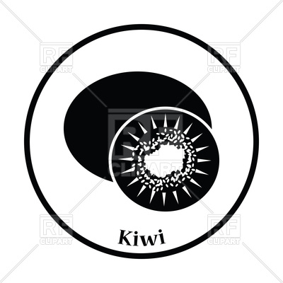 400x400 Thin Circle Design Icon Of Kiwi Vector Image Of Food And Beverages