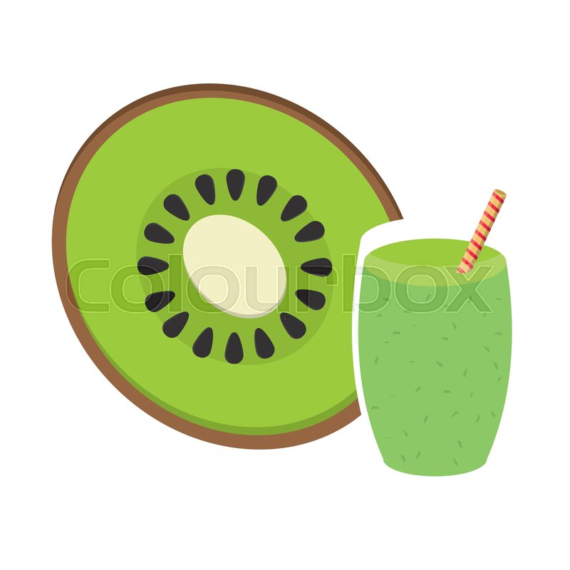 800x800 Flat Design Kiwi And Juice Icon Stock Vector Colourbox