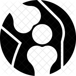 256x256 Knee Icon Of Glyph Style