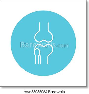 362x382 Knee Joint Line Icon, Art Print Barewalls Posters Prints