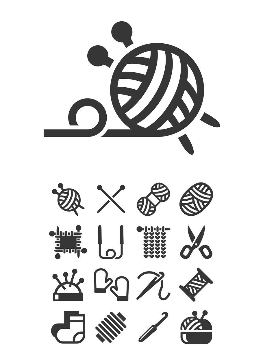 910x1214 Knitting Hand Made Icons Set Clothes Design Knitting Tattoo