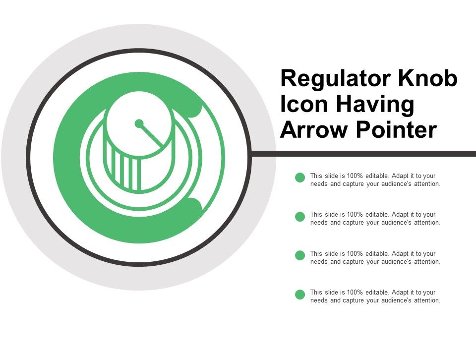 960x720 Regulator Knob Icon Having Arrow Pointer Template Presentation