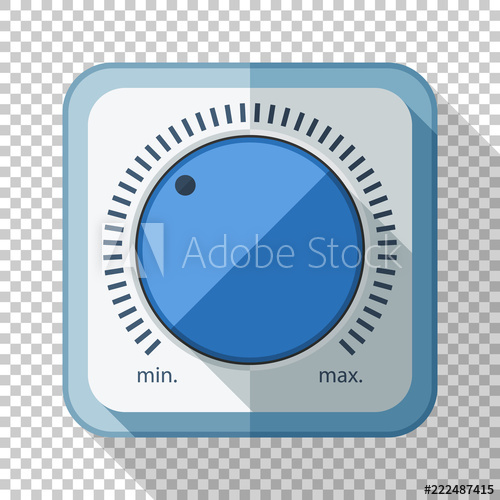 500x500 Volume Control Or Volume Knob Icon In Flat Style With Long Shadow