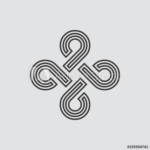 500x500 Bowen Knot Icon Isolated Of Flat Style Vector Illustration