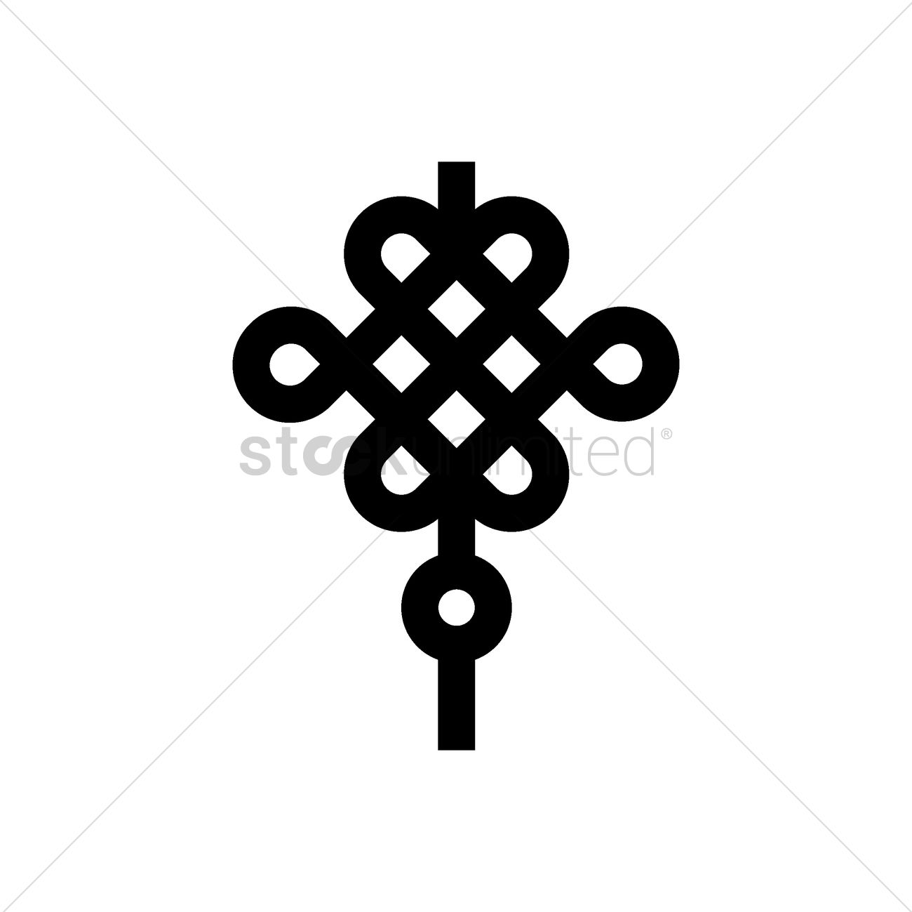 1300x1299 Chinese Knot Decoration Icon Vector Image