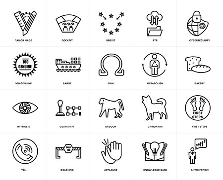 450x365 Set Of Icons Such As Anticipation, Knowledge Base, Applause