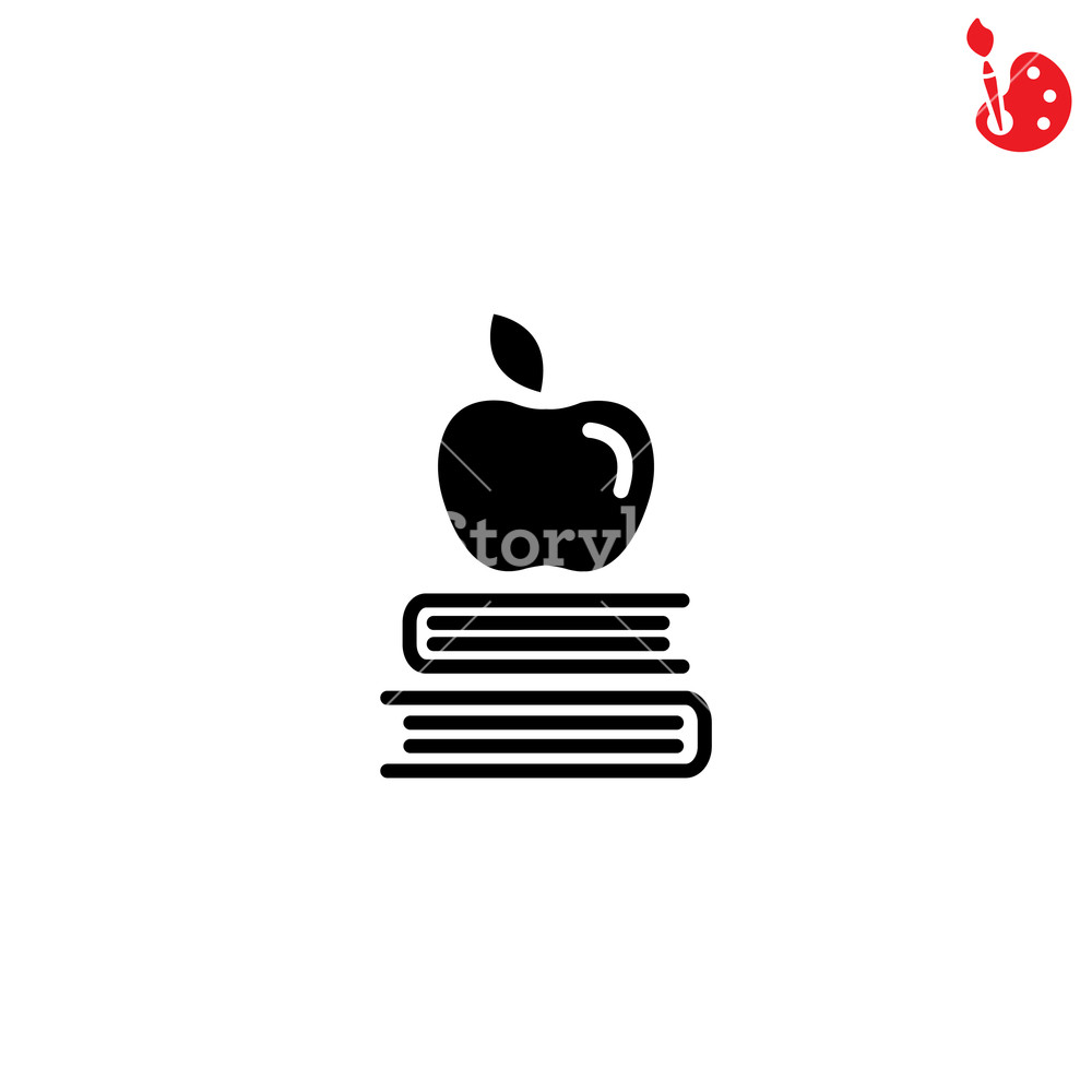 1000x1000 Web Icon Apple On Books, Knowledge Icon Royalty Free Stock Image