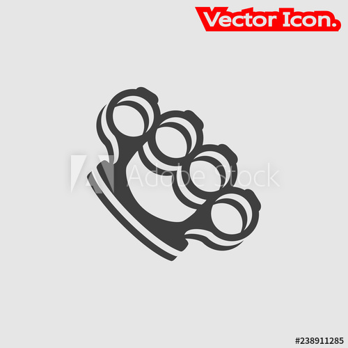 500x500 Brass Knuckles Icon Isolated Sign Symbol And Flat Style For App