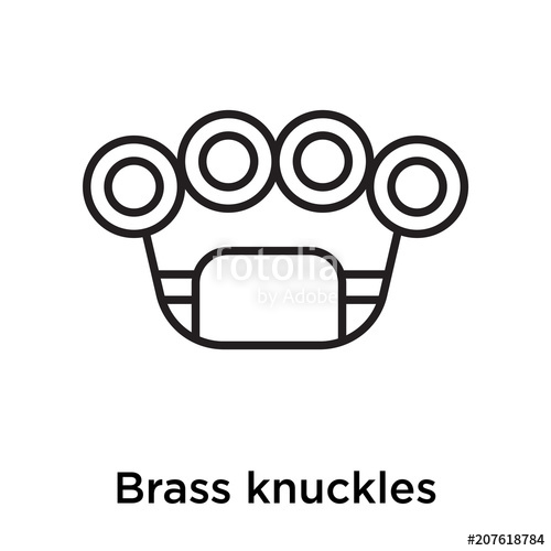 500x500 Brass Knuckles Icon Vector Sign And Symbol Isolated On White