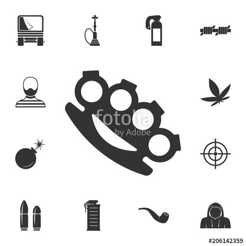 500x500 Brass Knuckles Icon Simple Element Illustration Brass Knuckles