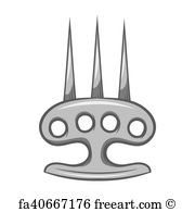 180x195 Free Art Print Of Brass Knuckles Icon, Cartoon Style Icon