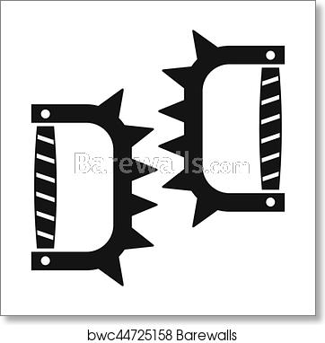 362x382 Knuckles With Spikes Icon, Simple Style, Art Print Barewalls