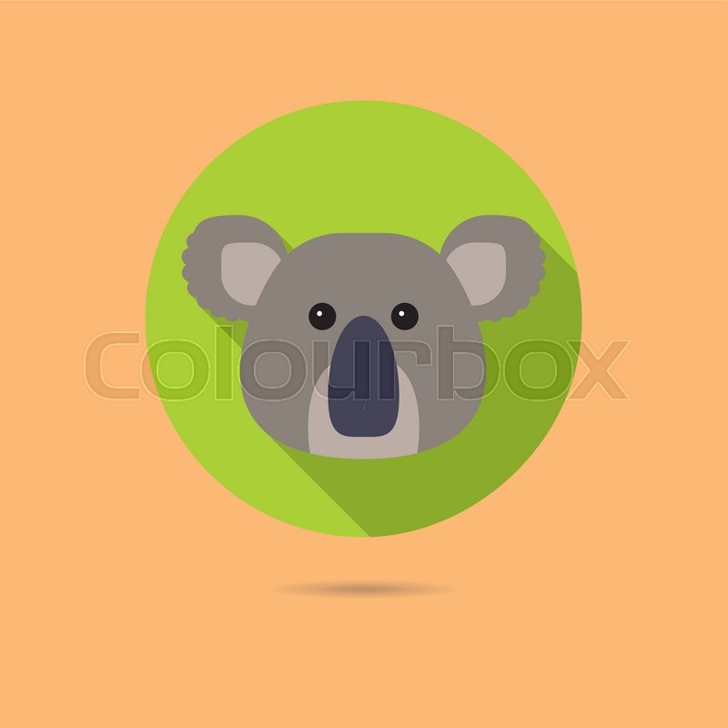 800x800 Flat Design Icon Of Cute Koala Bear Stock Vector Colourbox