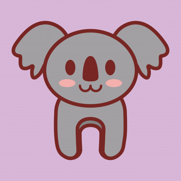 626x626 Kawaii Koala Icon Over Purple Background Vector Premium Download