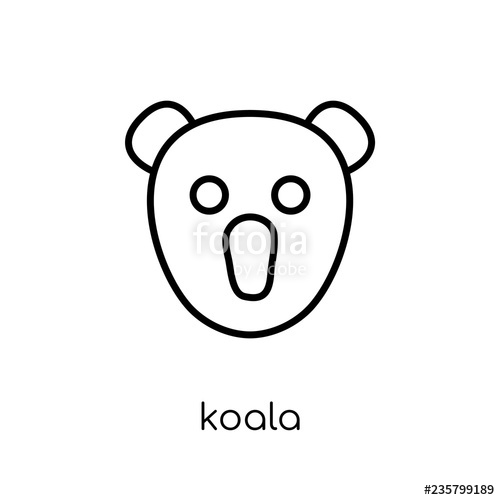 500x500 Koala Icon Trendy Modern Flat Linear Vector Koala Icon On White