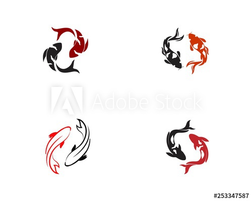 Koi Fish Icon Underwater Easy Editable Layered 500x400 Koi Fish Icon Underwater Easy Editable Layered