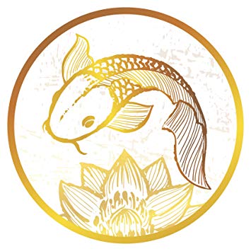 Golden Metallic Ombre Koi Fish With Lotus Flower Icon 355x355 Golden Metallic Ombre Koi Fish With Lotus Flower Icon
