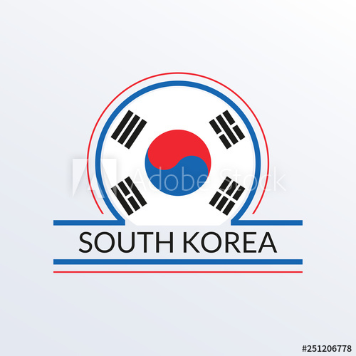 500x500 South Korea Flag Icon South Korean Circle Logo Or Badge Vector