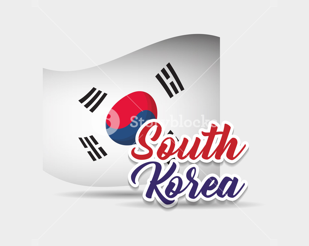 1000x795 Korea Flag Icon Over White Background, Colorful Design Vector