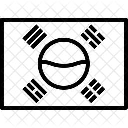 256x256 Korea Flag Icon Of Line Style