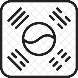 256x256 South Korea Icon Of Line Style
