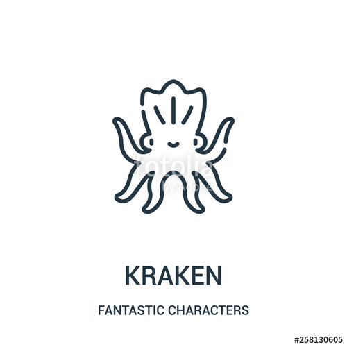 500x500 Kraken Icon Vector From Fantastic Characters Collection Thin Line