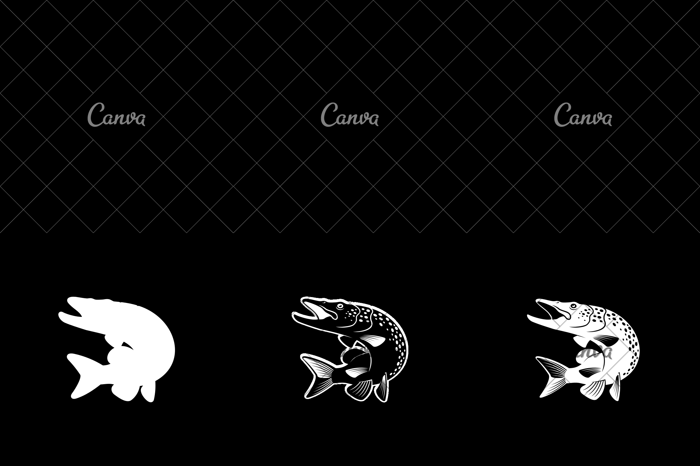 2400x1600 Fishing Trout Vector Illustration Icon Design