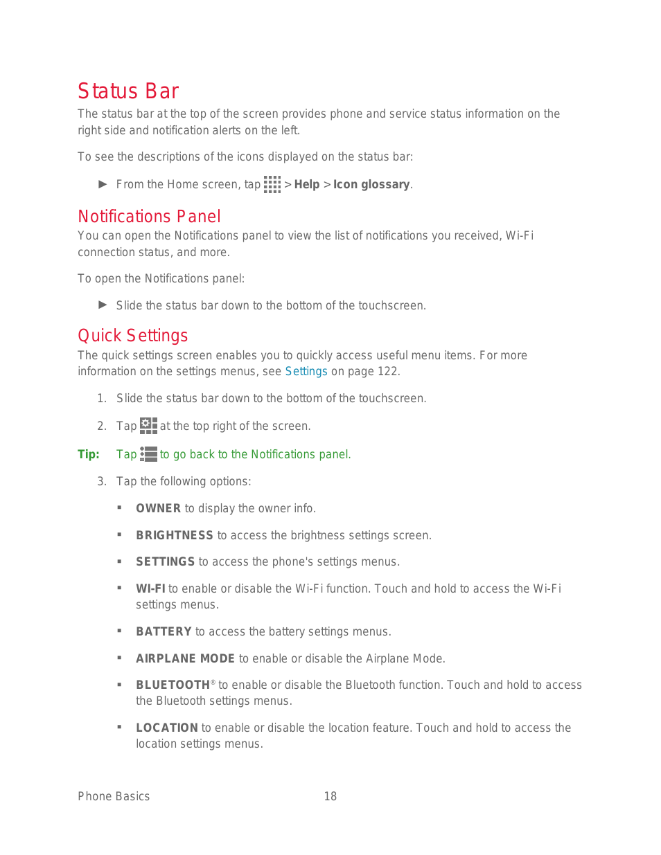 954x1235 Status Bar, Notifications Panel, Quick Settings Kyocera