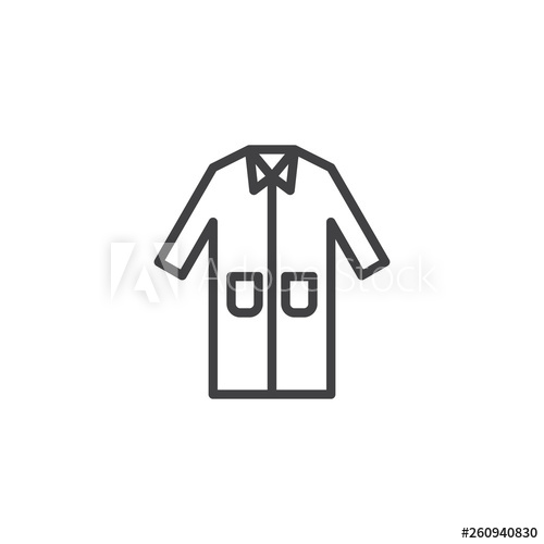 500x500 Laboratory Coat Line Icon Protection Wear Linear Style Sign