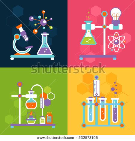 450x470 Chemistry Decorative Flat Icons Set With Lab Test And Research