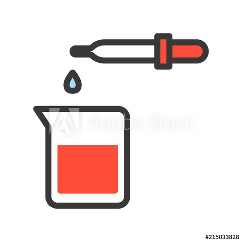 500x500 Beaker And Dropper, Blood Test Or Lab Test, Filled Outline Icon