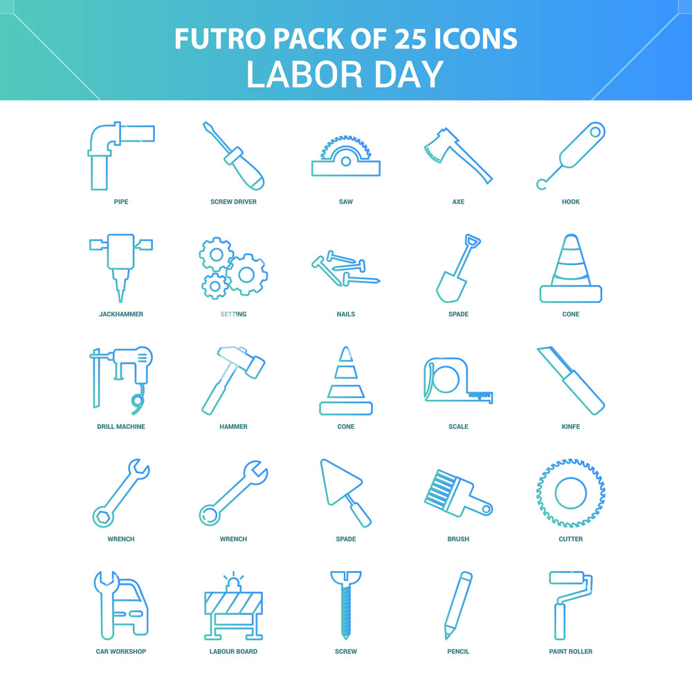 1000x1000 Green And Blue Futuro Labor Day Icon Pack Royalty Free Stock