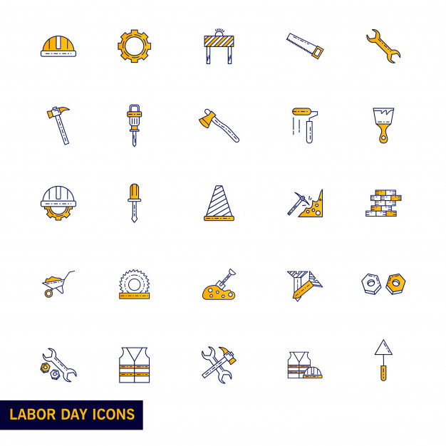 626x626 Labour Day Icon Set Vector Free Download