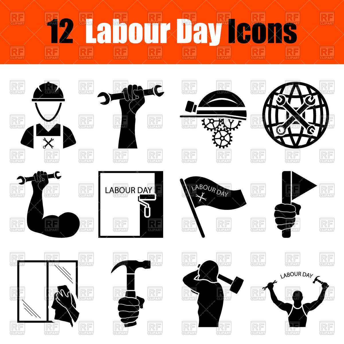 1200x1200 Labour Day Icon Set Vector Image Of Icons And Emblems Angelp