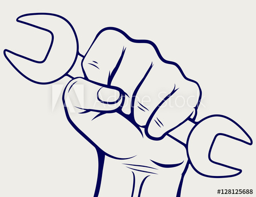 500x385 Working Hand With Wrench Silhouette Labor Day Icon Vector