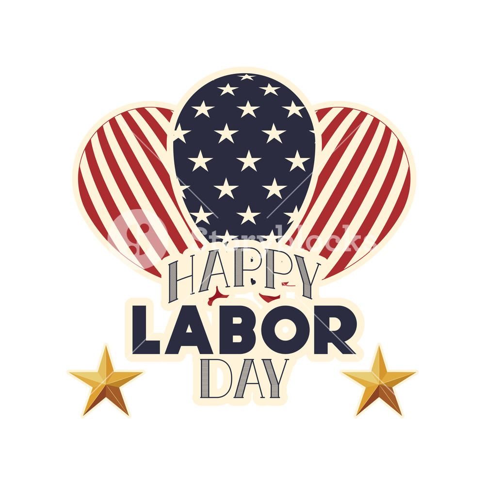 1000x1000 Happy Labor Day With Star Isolated Icon Vector Illustration Desing