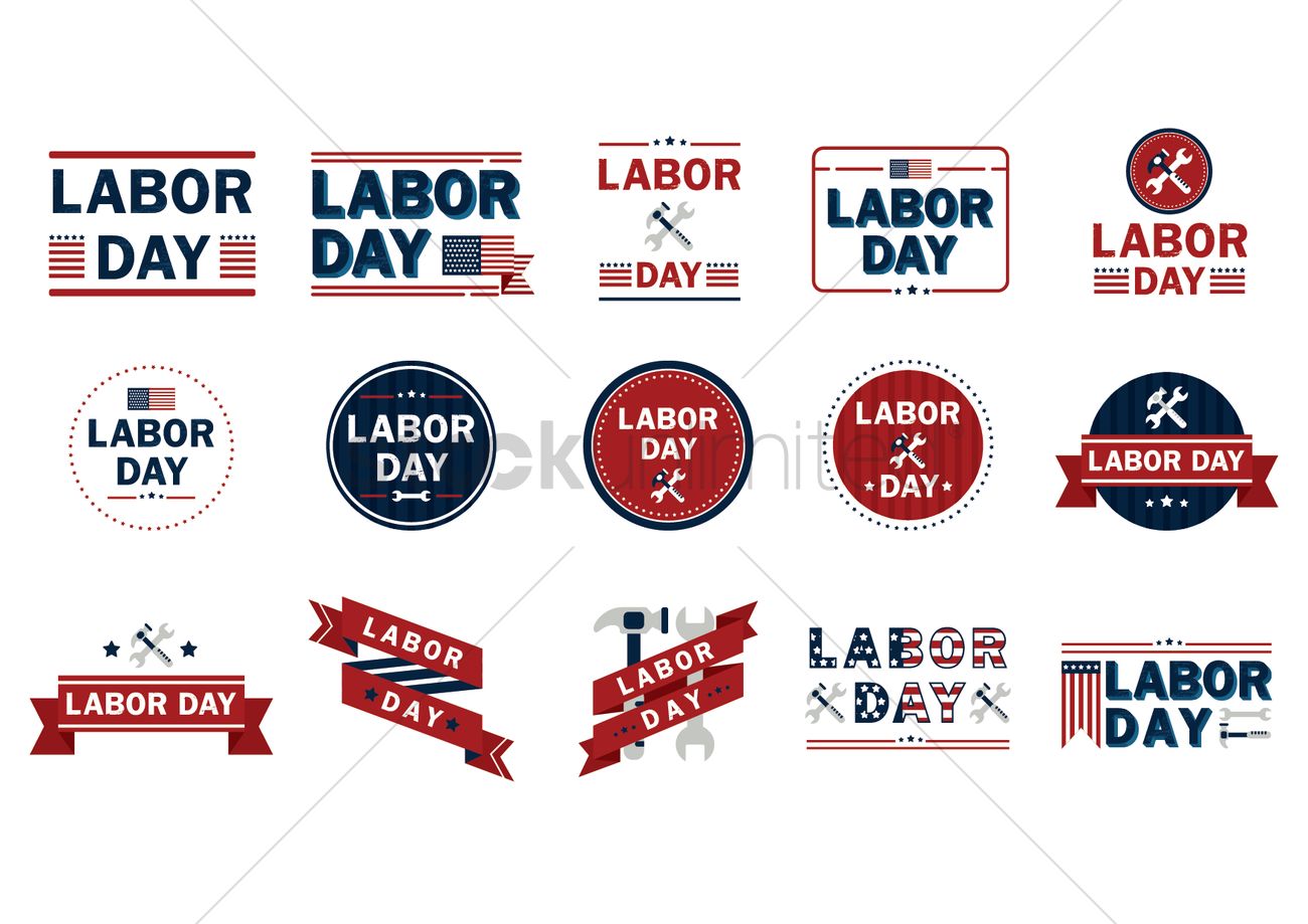 1300x919 Collection Of Us Labor Day Icons Vector Image