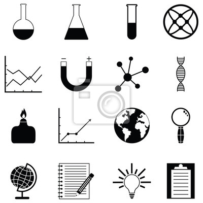 400x400 Labor Icon Set Fototapete Fototapeten Kolben, Experiment, Lab