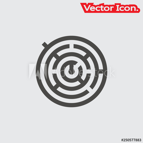 500x500 Labyrinth Icon Isolated Sign Symbol And Flat Style For App, Web